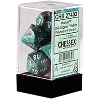 Chessex Polyhedral Set Marble Oxi-copper/ White