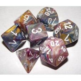 Chessex 7-Die Set Dice Cube Festive Carousel / White