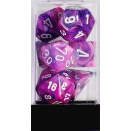 Chessex 7-Die Set Dice Cube Festive Violet/White