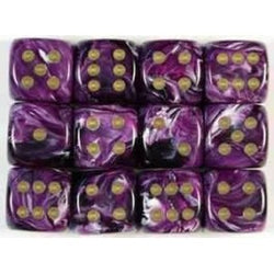 Chessex 12mm Dice Cube Vortex Purple/Gold 2