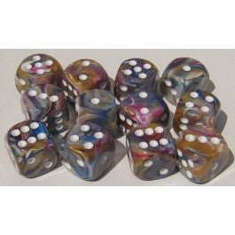 Chessex 16mm Dice Cube Festive Carousel/White