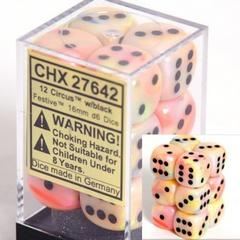 Chessex 16mm Dice Cube Festive Circus/Black