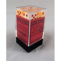 Chessex 16mm Dice Cube Festive Sunburst/ Red (12 dice)