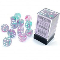 Chessex 16mm Dice Cube Nebula Wisteria White Luminary (12 dice)