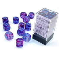 Chessex 16mm Dice Cube Nebula Nocturnal Blue Luminary (12 dice)