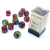 Chessex 16mm Dice Cube Nebula Primary Turquoise Luminary (12 dice)