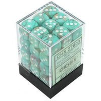 Chessex 12mm Dice Cube Marble Oxi Copper White (36 dice)