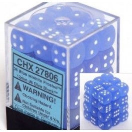 Chessex 12mm Dice Cube Frosted Blue/White