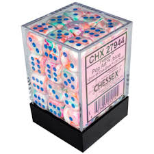 Chessex 12mm Dice Cube Festive Pop-art/ Blue (36 dice)