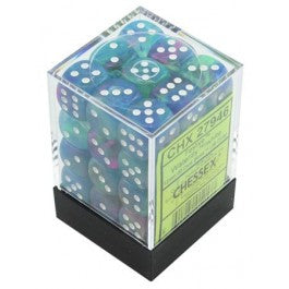 Chessex 12mm Dice Cube Festive Waterlily/ White (36 dice)