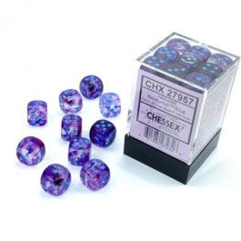 Chessex 12mm Dice Cube Nebula Nocturnal Blue Luminary