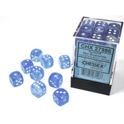 Chessex 12mm Dice Cube Gemini Blue-Purple/Gold