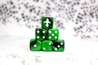 Fleur De Lis Green Dice