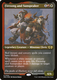 Firesong and Sunspeaker (Foil Etched) -  Foil (MUL-104) - Multiverse Legends