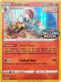 Cinderace (Prerelease Promo) [Staff] SWSH112  SWSH Sword & Shield Promo Cards - Promo