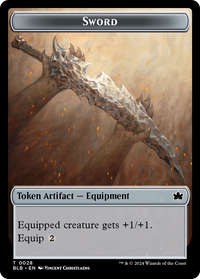 Sword -  Foil (BLB-028) - Bloomburrow Tokens