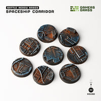Battle Ready Bases: Spaceship Corridor- Round 32mm (x8)