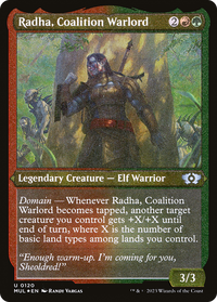 Radha, Coalition Warlord (Foil Etched) -  Foil (MUL-120) - Multiverse Legends