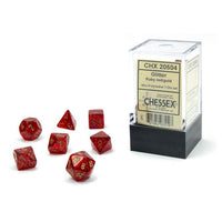 Chessex Mini-Polyhedral Set Gemini Purple Red with Gold