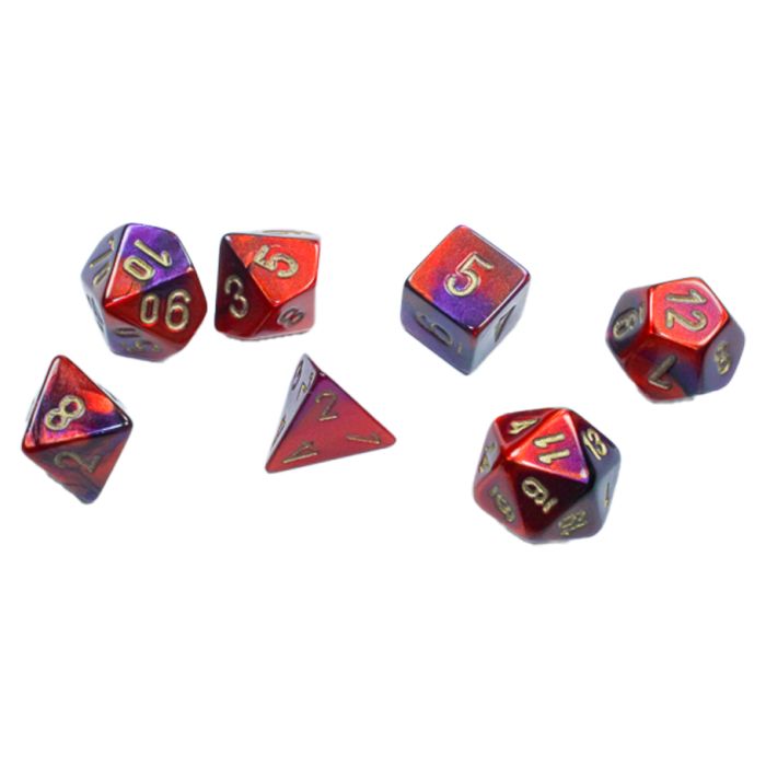 7-Set Cube Mini Gemini Purple Red with Gold