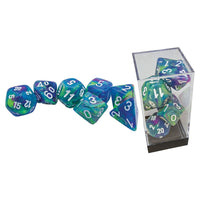 Chessex 7-set Mega Hedrals Festive Waterlily with White