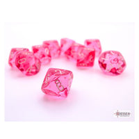 Chessex Polyhedral Set Translucent Pink with white