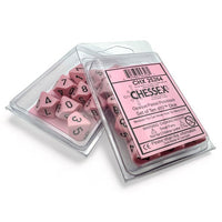 Chessex Polyhedral D10 Clamshell Opaque Pastel Pink/black (10 dice)