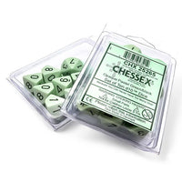 Chessex Polyhedral D10 Clamshell Opaque Pastel Green/black (10 dice)