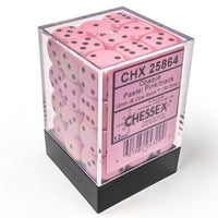 Chessex 12mm Dice Cube Opaque Pastel Pink/black (36 dice)