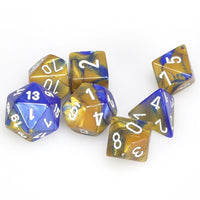 Chessex Polyhedral 7-Set Gemini Blue and Gold with White
