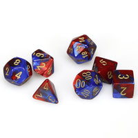 Chessex Polyhedral Set Gemini Blue and Red with Gold