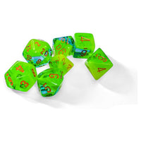 Chessex Polyhedral Set Gemini Plasma Green-Teal/Orange Luminary