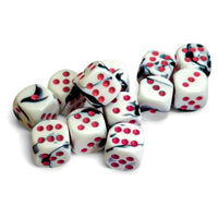 Chessex 16mm Dice Cube Gemini Black-White/pink (12 dice)