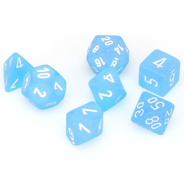 7-Set Cube Frosted Caribbean Blue with White