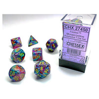 Chessex Polyhedral 7-Set Festive Mosaic with Yellow