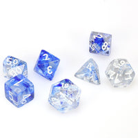 Chessex Polyhedral 7-Set Nebula Dark Blue with White