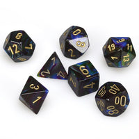 Chessex Polyhedral 7-Set Lustrous Shadow with Gold