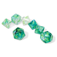Chessex Polyhedral Set Borealis Kelp/light green