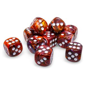 Chessex 16mm Dice Cube Festive Symphony/white (12 dice)