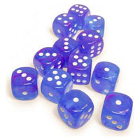 Chessex 16mm Dice Cube Nebula Aura/white Luminary (12 dice)