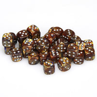 Chessex 12mm Dice Cube Lustrous Gold with Silver (36 dice)