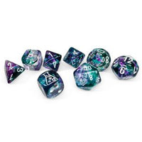 Chessex Lab Tube Polyhedral Set Translucent Nebula Flourite/white