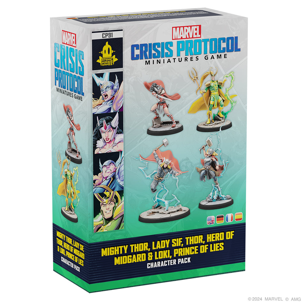 Mighty Thor, Lady Sif, Thor, Hero of Midgard & Loki, Prince of Lies - Marvel Crisis Protocol