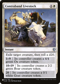 Contraband Livestock [The List]