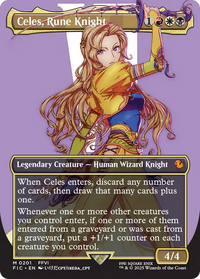 Celes, Rune Knight (Borderless) -  (Borderless) Foil (FIC-201) - Commander: FINAL FANTASY