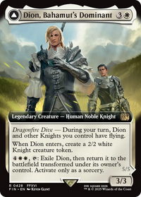 Dion, Bahamut's Dominant // Bahamut, Warden of Light - (Extended Art) Foil (FIN-428) - FINAL FANTASY