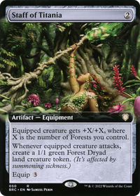 Staff of Titania (Extended Art) [The Brothers' War Commander]