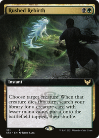 Rushed Rebirth (Extended Art) [Strixhaven: School of Mages]