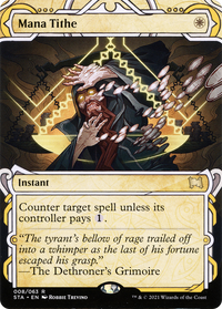 Mana Tithe (STA-008) - Strixhaven Mystical Archive: (Showcase) (Borderless) Etched Foil
