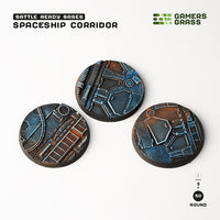 Battle Ready Bases: Spaceship Corridor- Round 50mm (x3)